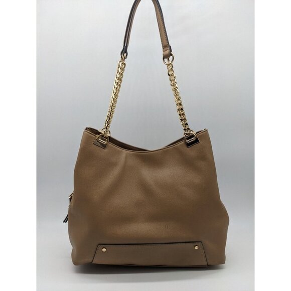 INC Trippii faux-leather chain strap women's tote shoulder bag - CAMEL (Used) - Picture 3 of 12